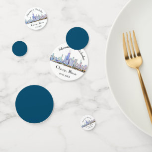 Personalized Chicago Skyline Wedding Confetti