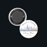 Personalized Chicago Skyline Wedding Magnet<br><div class="desc">These magnets make perfect wedding favors or gifts.</div>