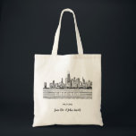 Personalized Chicago Skyline Wedding Tote Bag<br><div class="desc">A perfect wedding welcome gift bag for guests or as a gift for the newlyweds!</div>