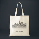Personalized Chicago Skyline Wedding Tote Bag<br><div class="desc">A perfect wedding welcome gift bag for guests or as a gift for the newlyweds!</div>
