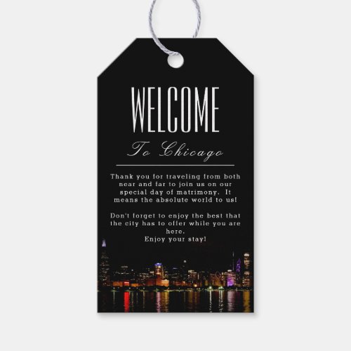 Personalized Chicago Welcome Gift Tag