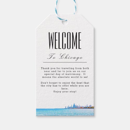 Personalized Chicago Welcome Gift Tag