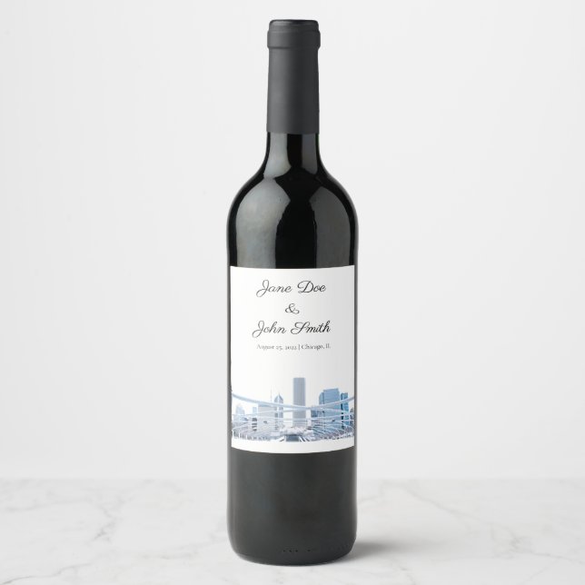 Personalized Chicago Wine Label (Front)