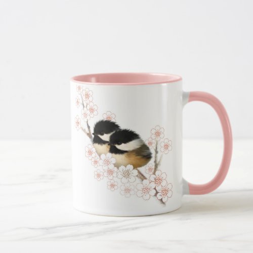 Personalized chickadee bird mug