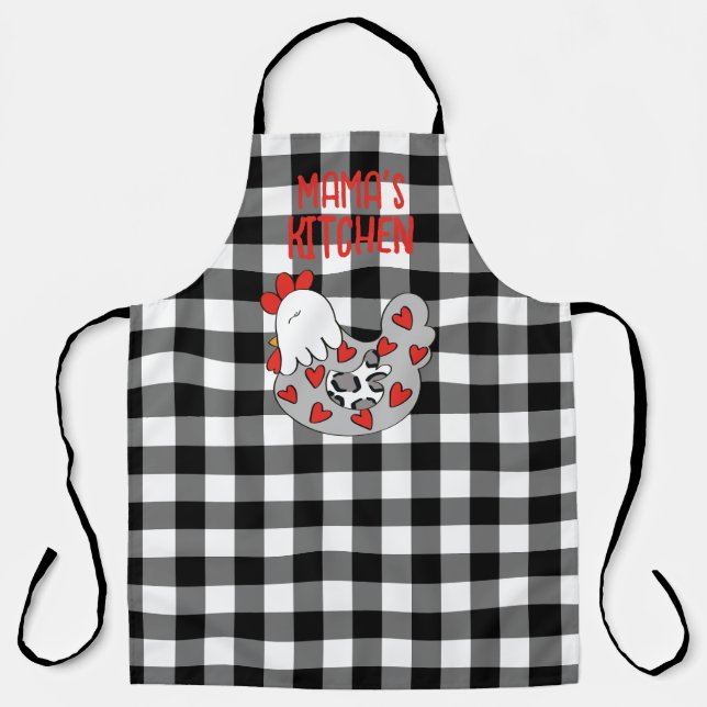 Personalized Chicken Apron with Hearts (Front)