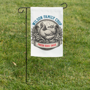Personalized Chicken Coop Garden Flag Custom