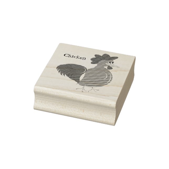 Personalized Chicken Design Rubber Stamp (Stamp)