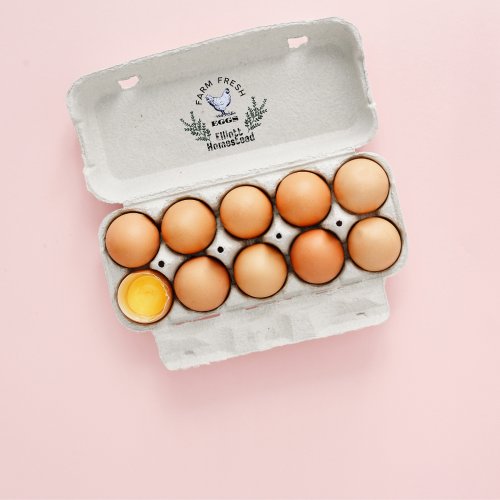 Personalized Chicken Egg Homestead Farm Egg Rubber Rubber Stamp