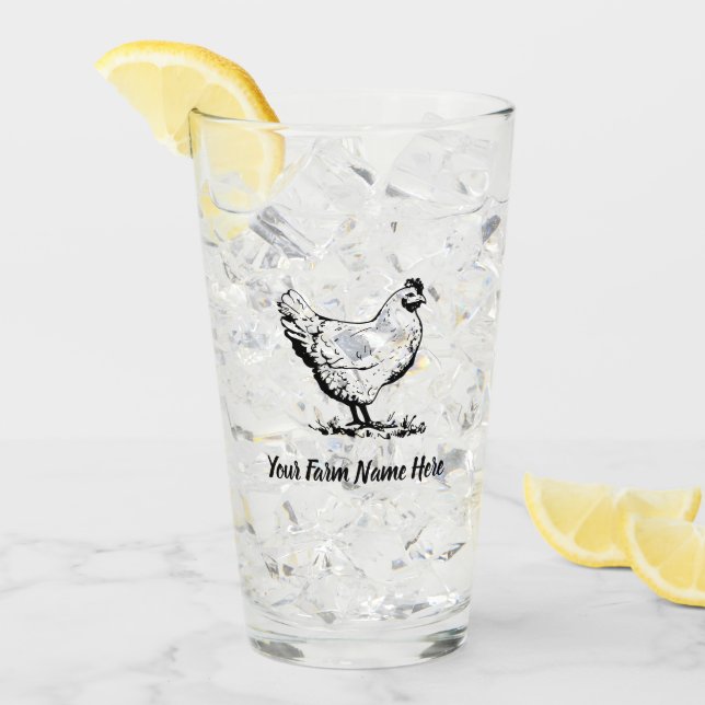 Personalized Chicken Farm Glass (Front Ice)