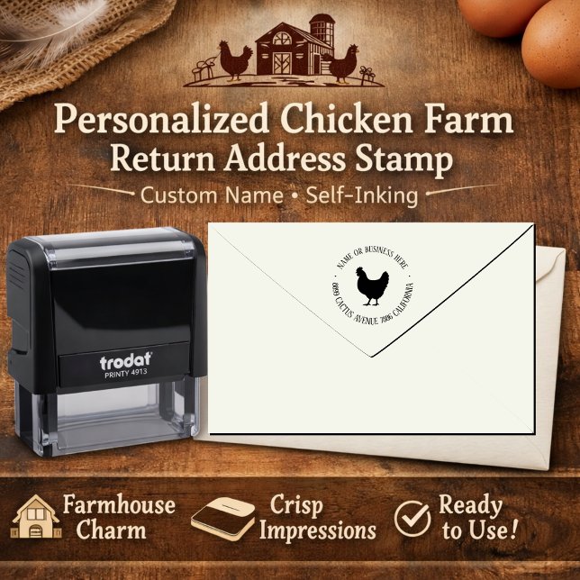 Personalized Chicken Farm Return Address Stamp  (Creator Uploaded)