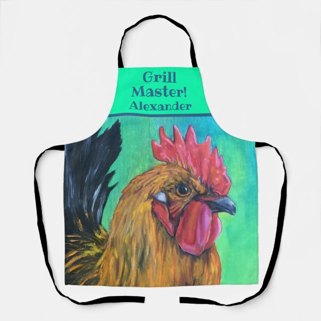 Personalized Chicken Grill Master  Apron (Front)