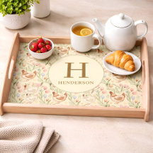 Personalized Chicken Monogram Serving Tray
