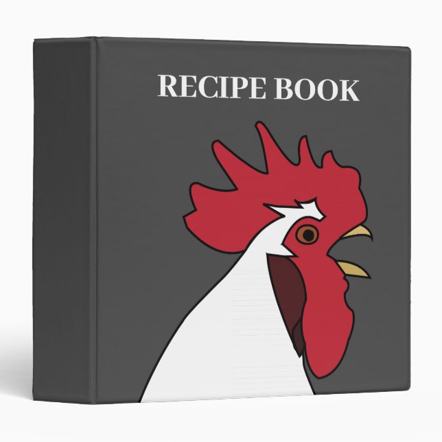 Personalized Chicken Rooster  3 Ring Binder (Front/Spine)