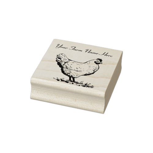 Personalized Chicken Rubber Stamp