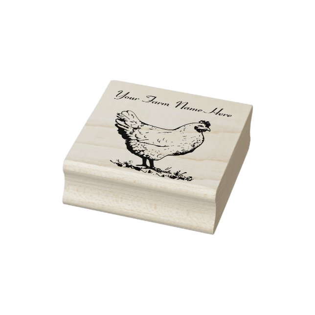 Personalized Chicken Rubber Stamp (Stamp)