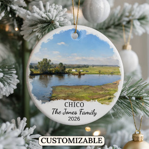 Personalized Chico Ornament, Custom California Ceramic Ornament