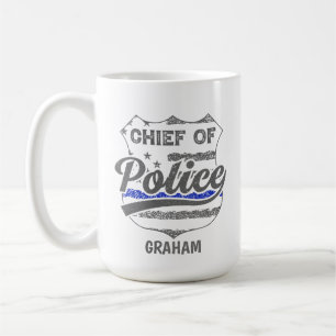 Personalized Chief of Police USA Shield Coffee Mug