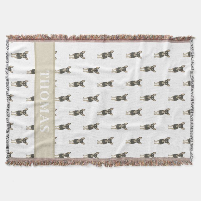 Personalized Chihuahua (Black & Tan) Throw Blanket (Front)