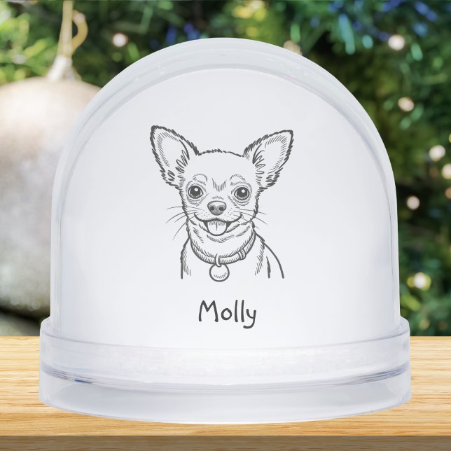 Personalized Chihuahua Dog Christmas Snow Globe (Creator Uploaded)