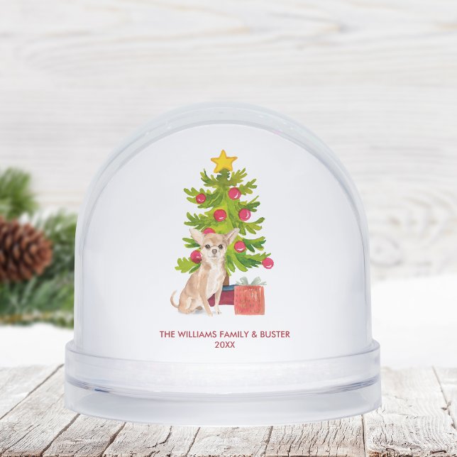 Personalized Chihuahua Dog Christmas Snow Globe (Creator Uploaded)