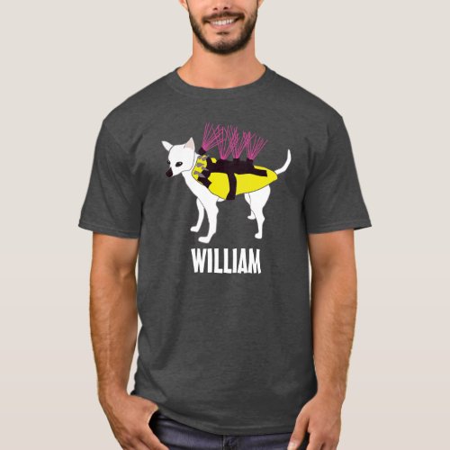 Personalized Chihuahua Dog in a Coyote Vest T_Shirt