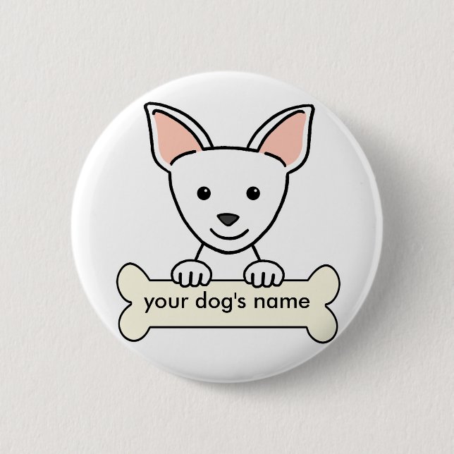 Personalized Chihuahua Pinback Button (Front)