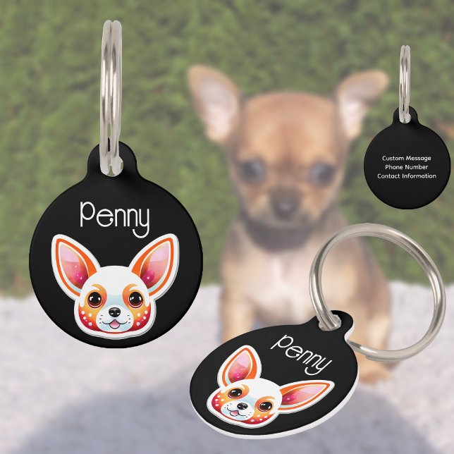 Personalized Chihuahua Puppy Dog Name Pet ID Tag (Stay Stylish, Stay Safe 🐾)