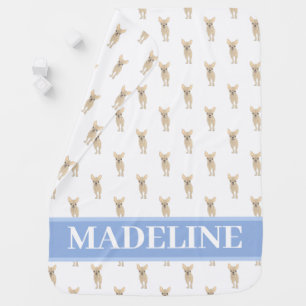 Personalized Chihuahua (Short Haired, Fawn Tan) Baby Blanket