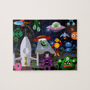 Personalized Child Astronaut & Rocket Jigsaw Puzzle
