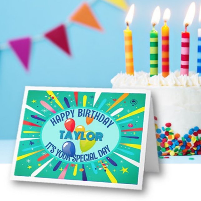 Personalized Child Colorful Birthday Card (Creator Uploaded)