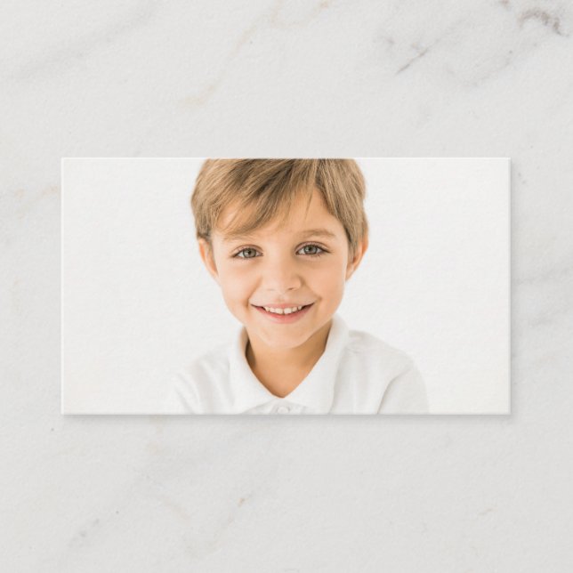 Personalized Child Food Allergy Photo Information Business Card (Front)
