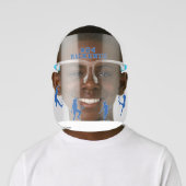 Personalized Child Girl Soccer Player Kicking Ball Face Shield (Insitu)