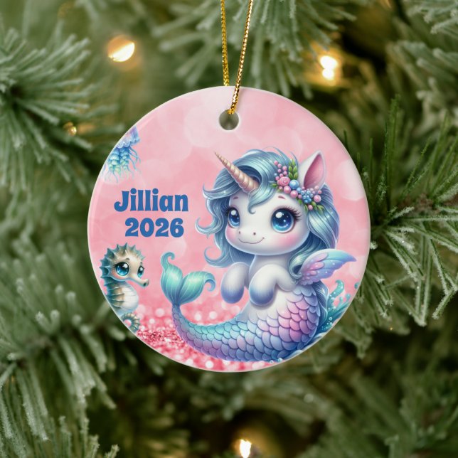 Personalized Child Name Unicorn Ornament (Tree)