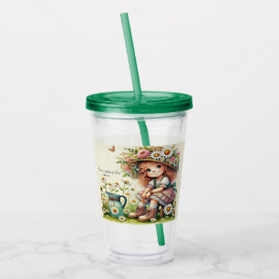 Personalized Child of God daisy girl Acrylic Tumbler