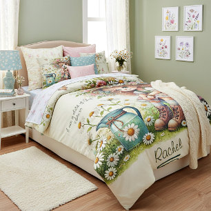 Personalized Child of God daisy girl Duvet Cover