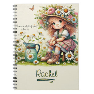 Personalized Child of God daisy girl Notebook