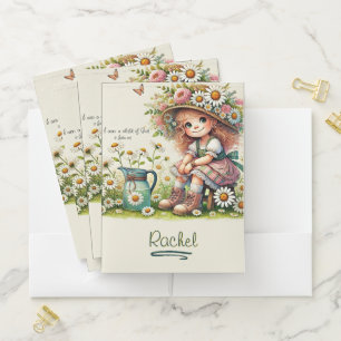 Personalized Child of God daisy girl Pocket Folder