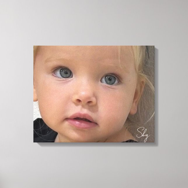 Personalized Child Photo Custom Name Canvas Print (Front)