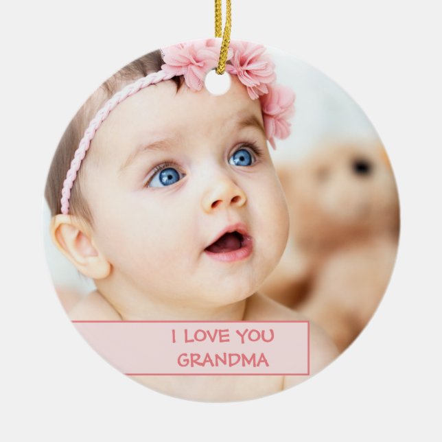 Personalized Child Photo Mother's Day Grandmother Ceramic Ornament (Front)