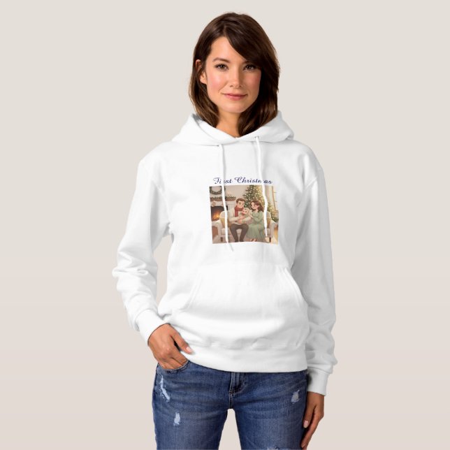 Personalized Child’s First Christmas Hoodie Women (Front Full)