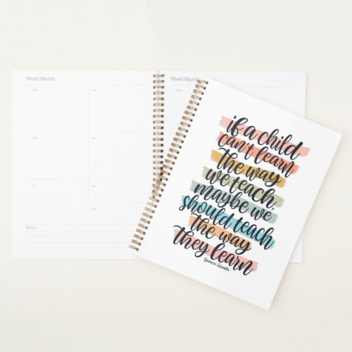Personalized Childhood Education Homeschool Quote Planner