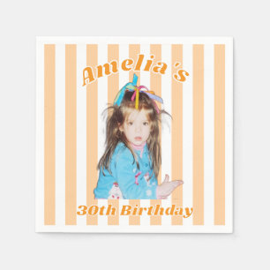Personalized Childhood Photo 30th Birthday Napkins