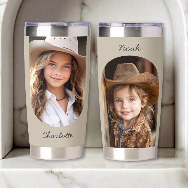 Personalized Children Grandchildren 2 Photo Gift Insulated Tumbler (Creator Uploaded)