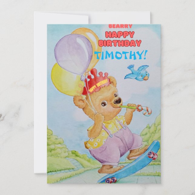 Personalized Children's Birthday Card  (Front)