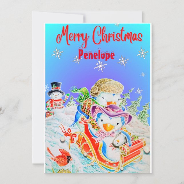 Personalized Children's Christmas Greeting Card  (Front)