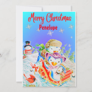Personalized Children's Christmas Greeting Card