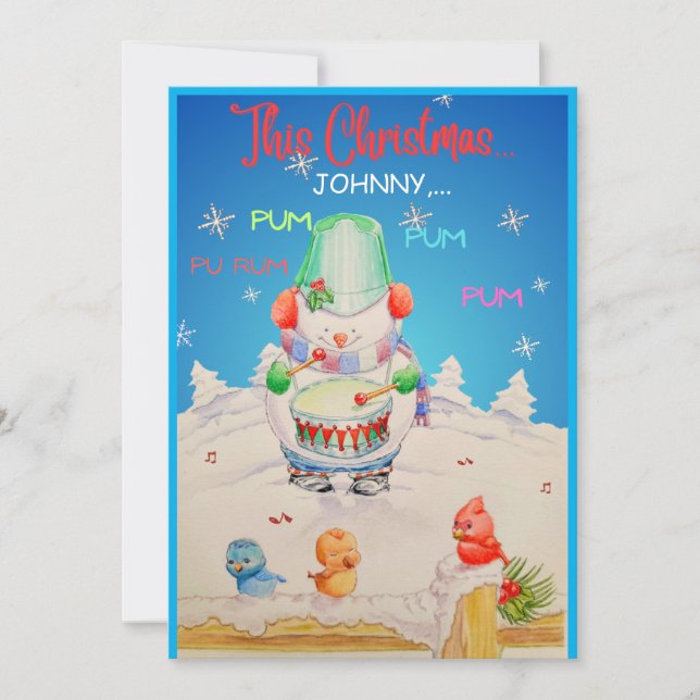 Personalized Children's Christmas Greeting Card  (Front)