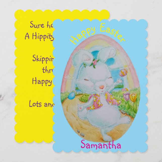 PERSONALIZED CHILDREN'S EASTER GREETING CARD  (Front/Back)