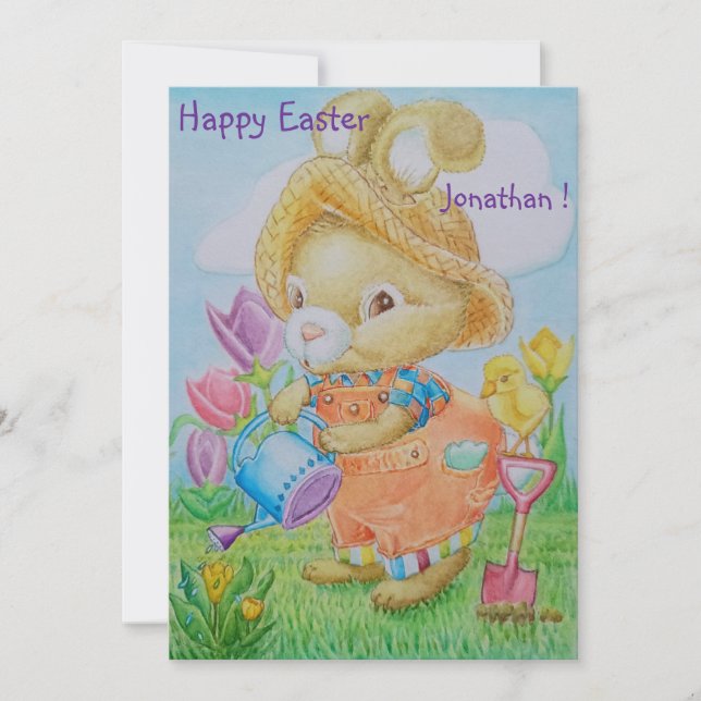 Personalized Children's Easter Greeting Card  (Front)