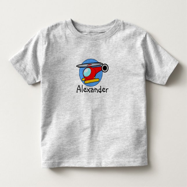 Personalized Childrens Kids Helicopter T Shirt (Front)